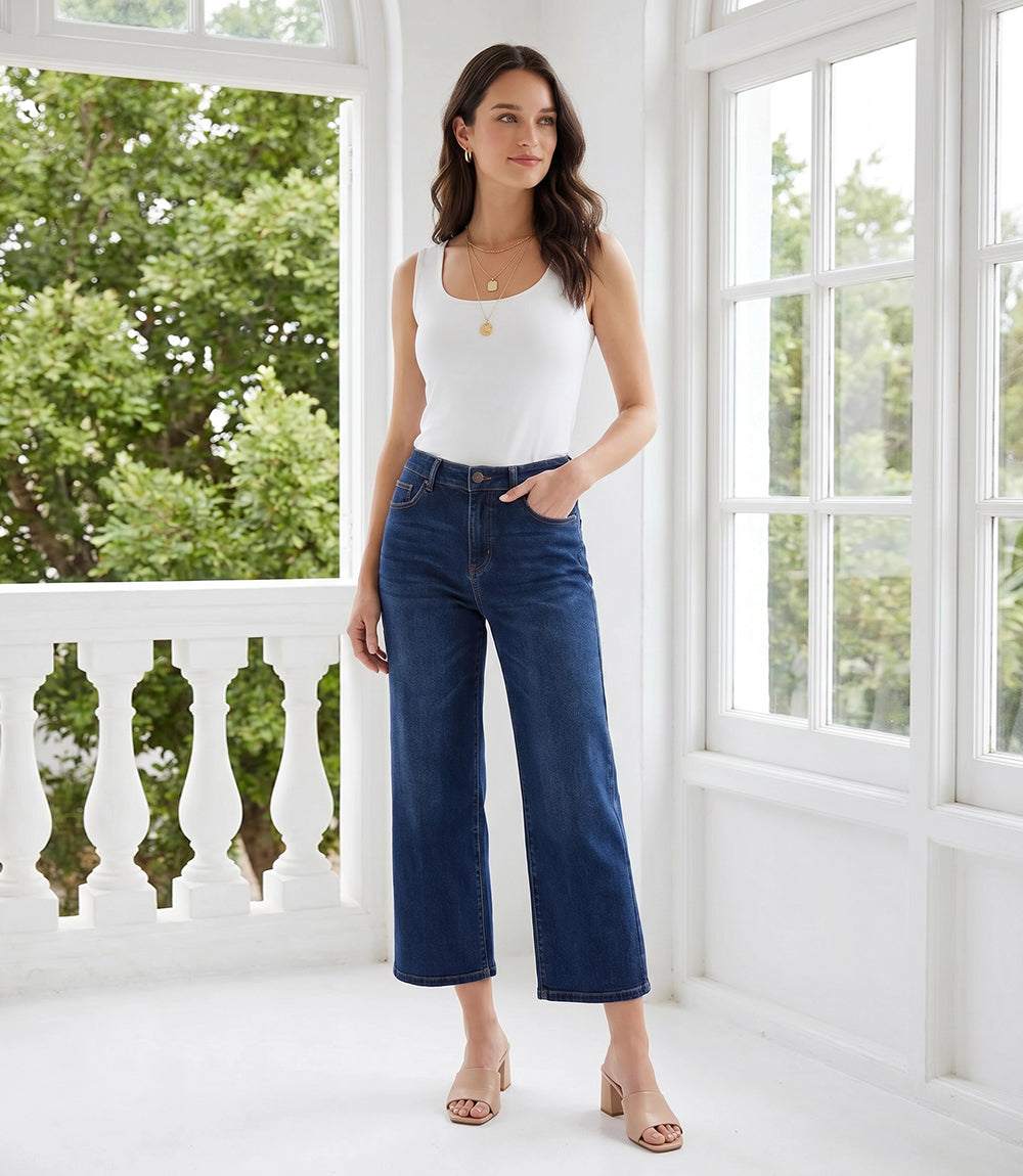 Wide Leg Cropped Jeans