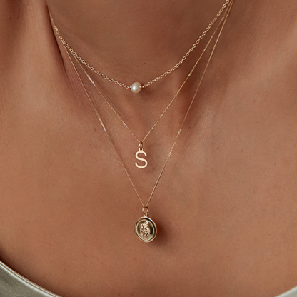 Gold Initial Letter Necklace