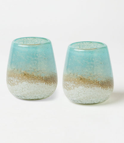 Coastal Mirage Stemless Wine Glasses, Set Of 2