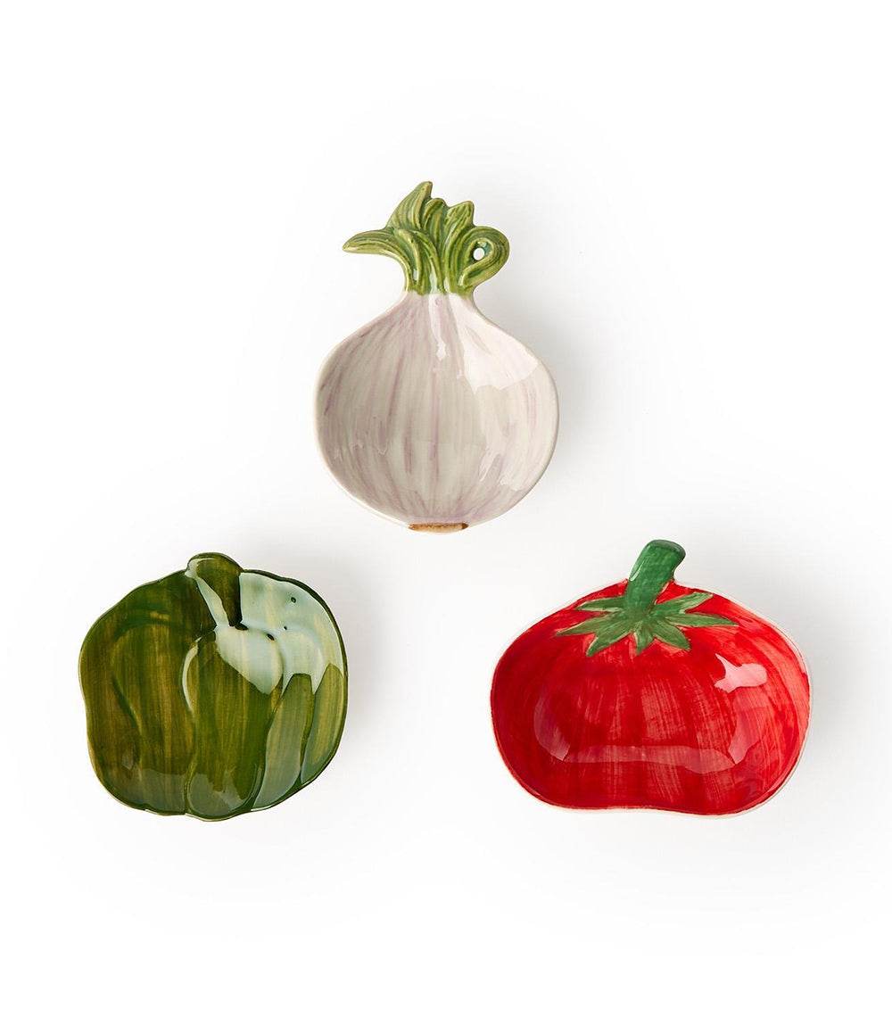 Garden Vegetable Tidbit Dishes, Set Of 3