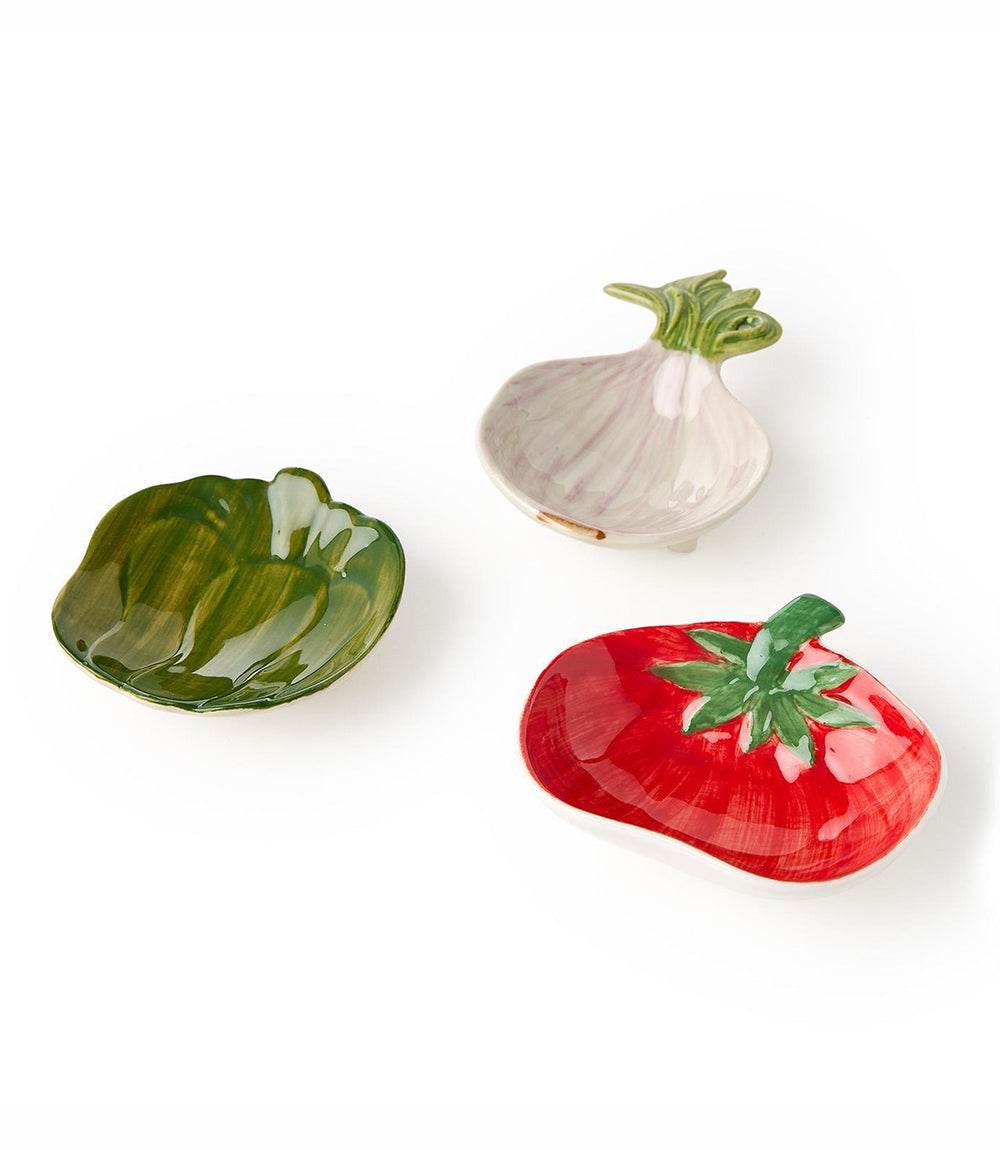 Garden Vegetable Tidbit Dishes, Set Of 3