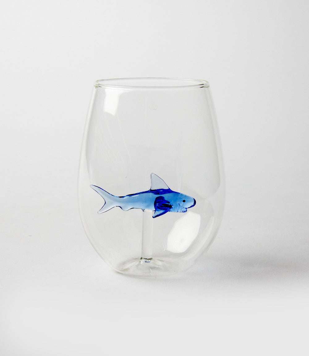 Shark Stemless Wine Glass