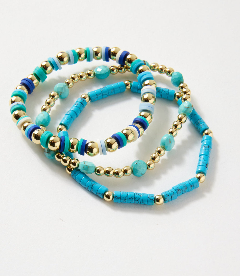 Beaded Stretch Bracelets Set Of 3