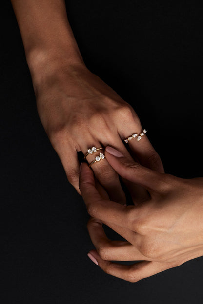 Marquise and Round Diamond Toi Et Moi Ring | 18K White Gold