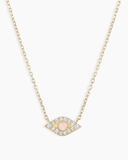 14K Diamond Evil Eye Necklace