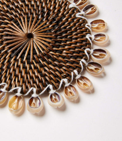 Rattan Seashell Coasters, Set of 4