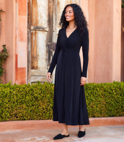 Monroe Travel Jersey Twist Front Midi Dress
