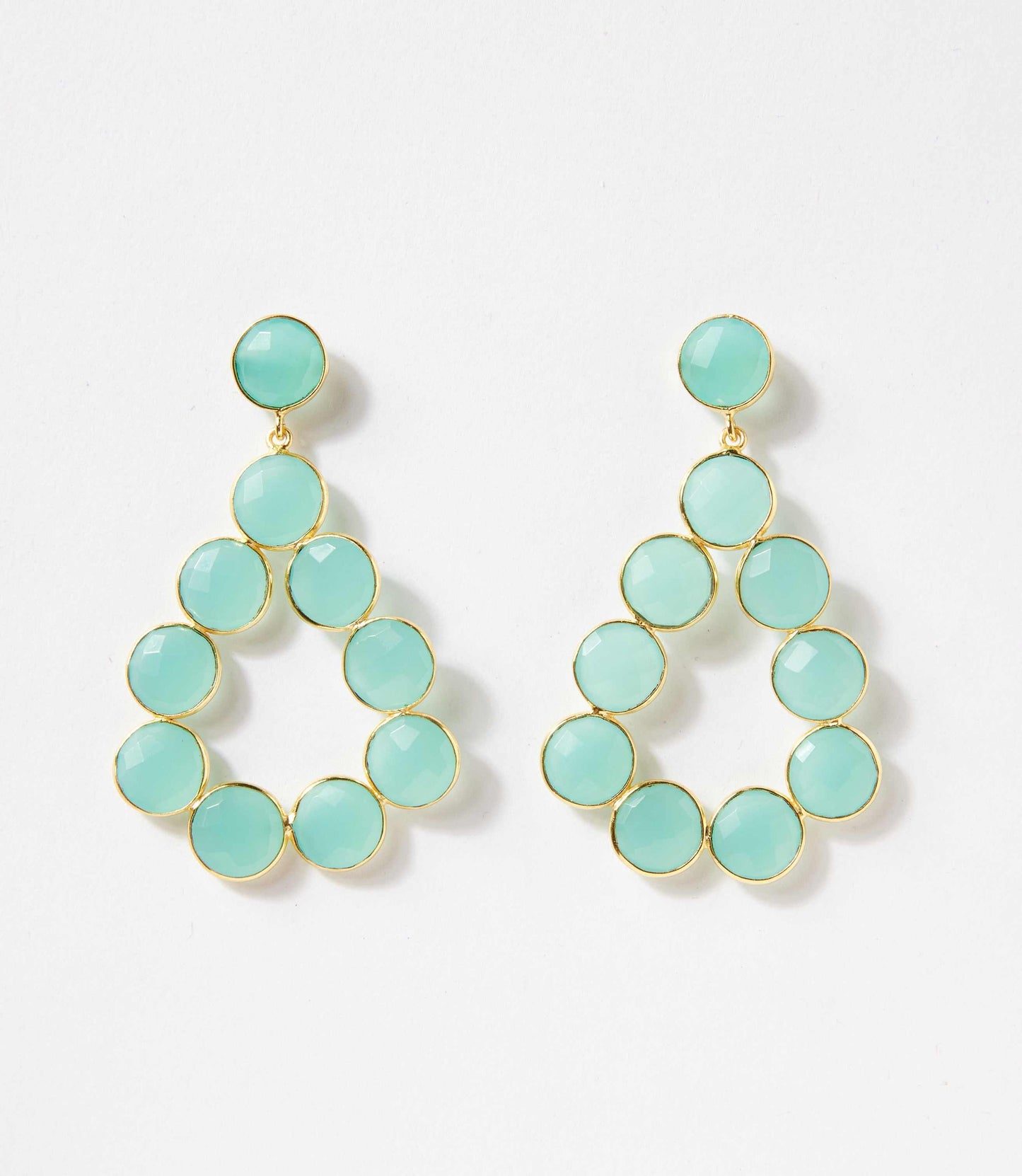 Gemstone Bezel Drop Earrings