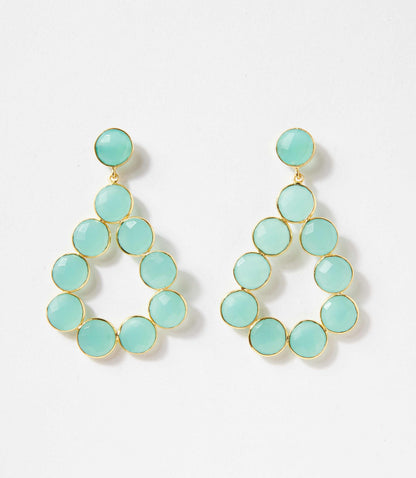 Gemstone Bezel Drop Earrings