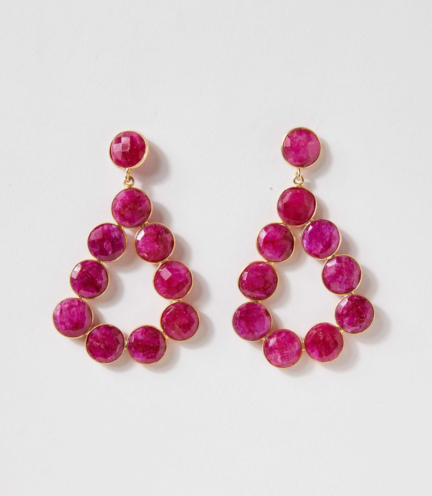 Gemstone Bezel Drop Earrings