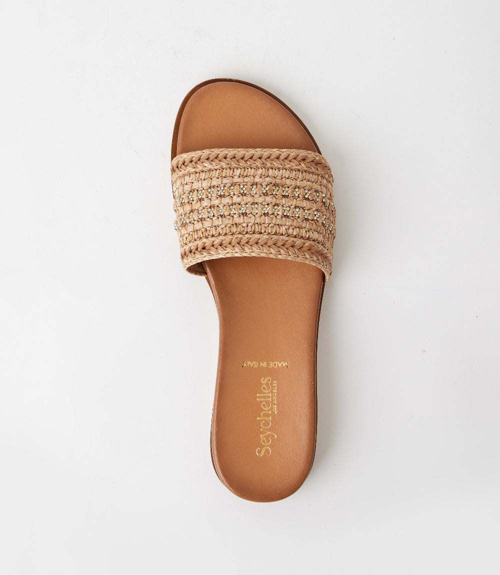 Seychelles Destination Boho Embellished Slides