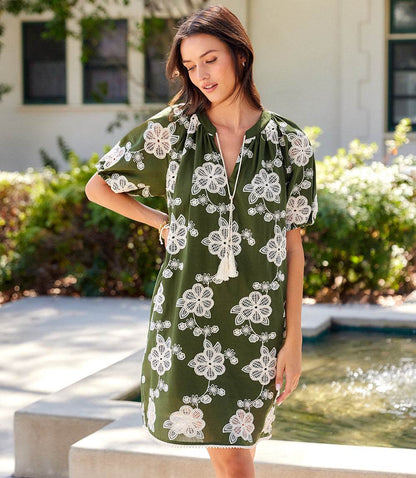 Puff Sleeve Tassel Dress