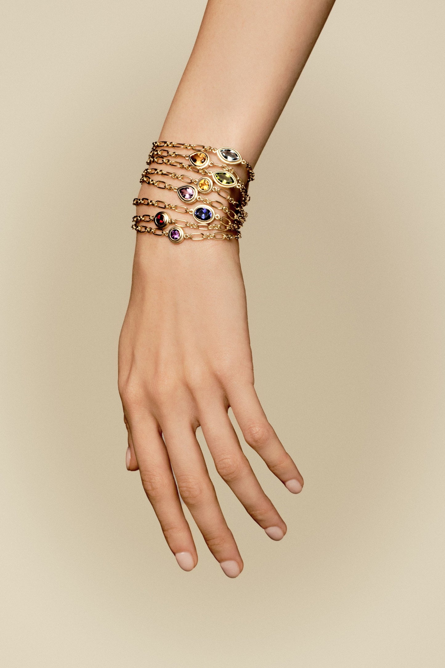 Roma Round Gemstone Bracelet | Yellow Gold, More Options Available