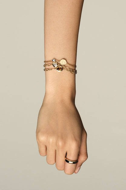 Roma Heart Diamond Bracelet | 18K Yellow Gold