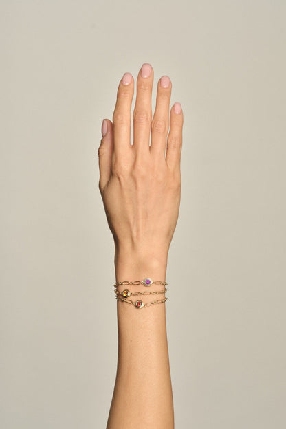 Roma Round Gemstone Bracelet | Yellow Gold, More Options Available