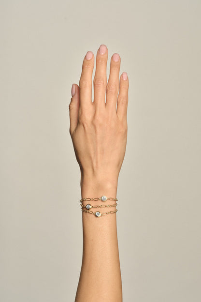 Roma Round Diamond Bracelet | 18K White Gold