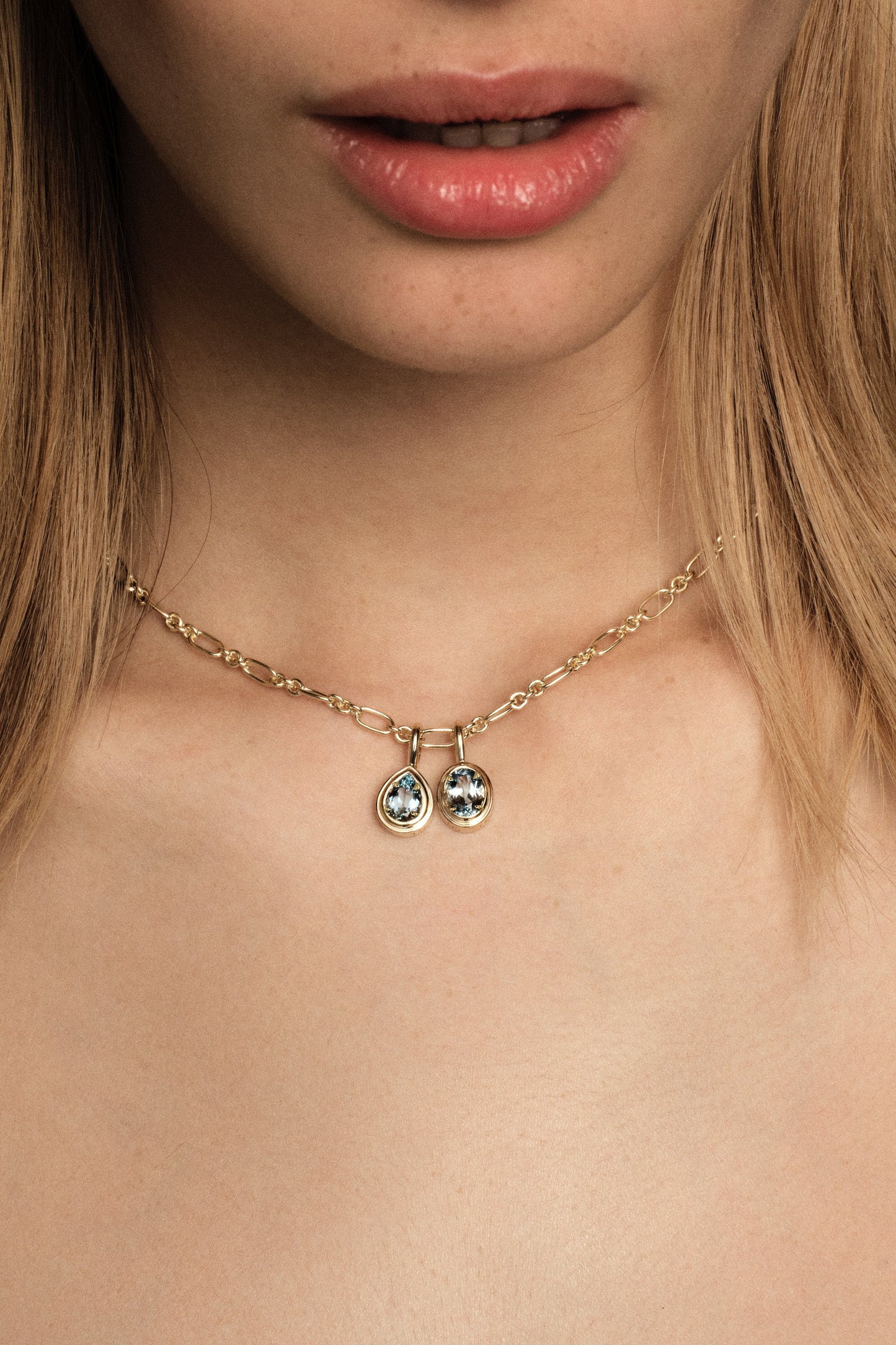 Roma Pear Gemstone Pendant | White Gold