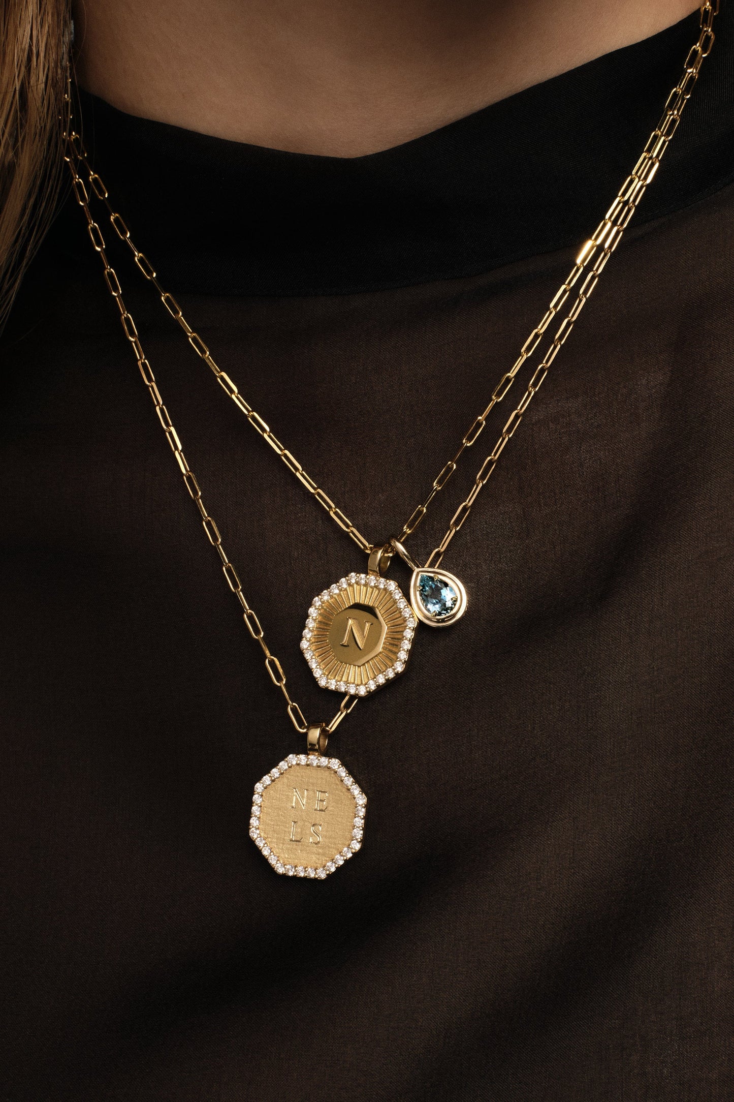 Roma Pear Gemstone Pendant | White Gold