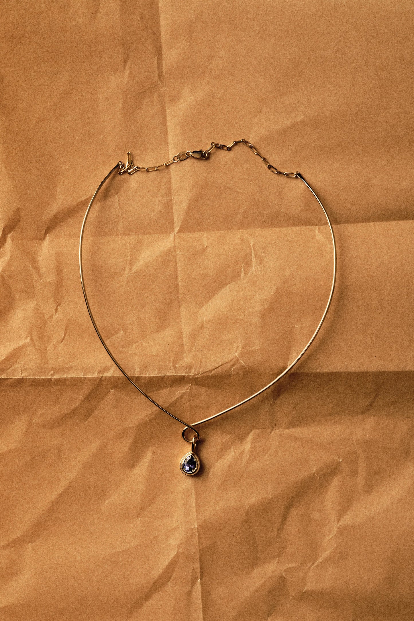 Roma Pear Gemstone Pendant | White Gold