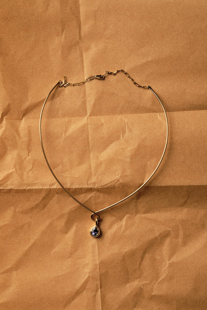 Roma Pear Gemstone Pendant | White Gold