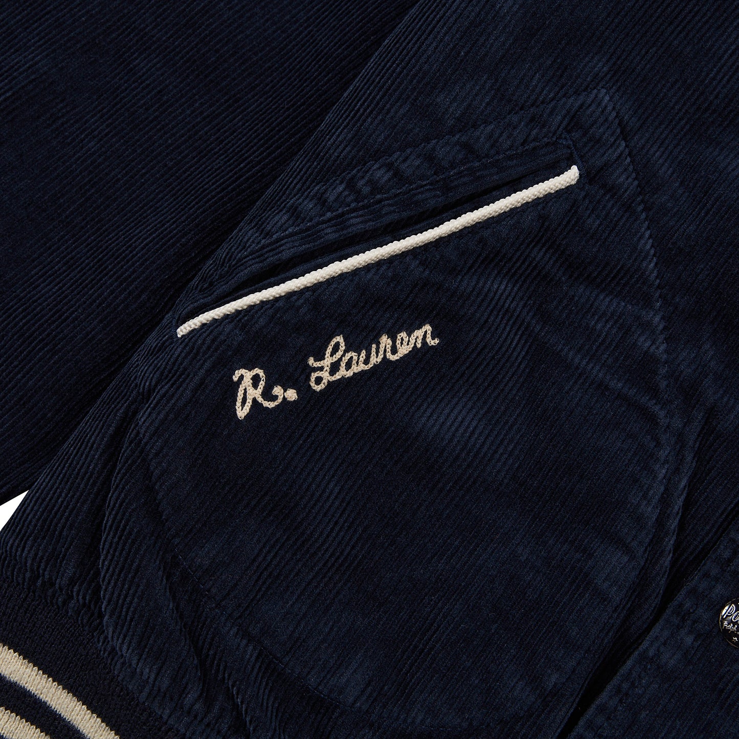 Corduroy Letter Jacket | Aviator Navy