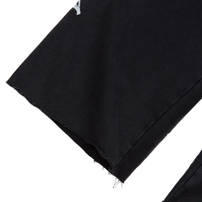 Distressed Script Sweatpant | Black