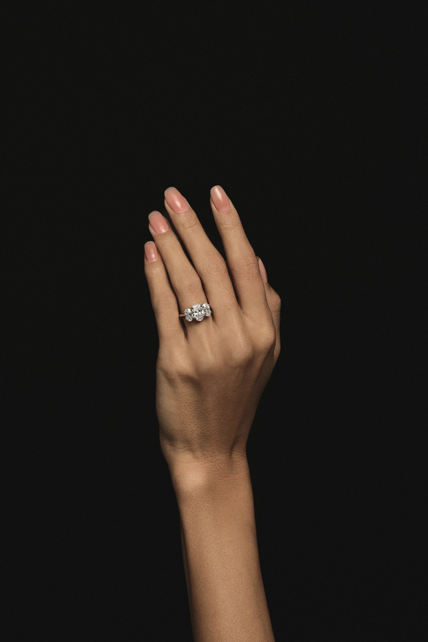 Oval Trilogy Diamond Ring | Traditional Band