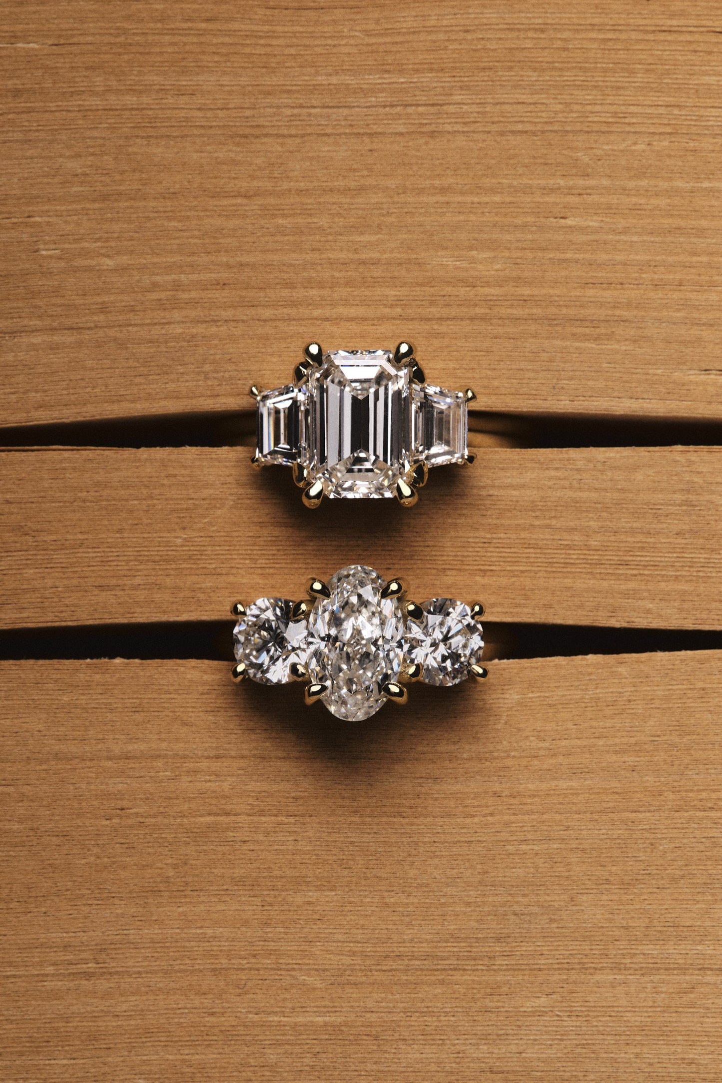 Emerald Trilogy Diamond Ring | Traditional Band