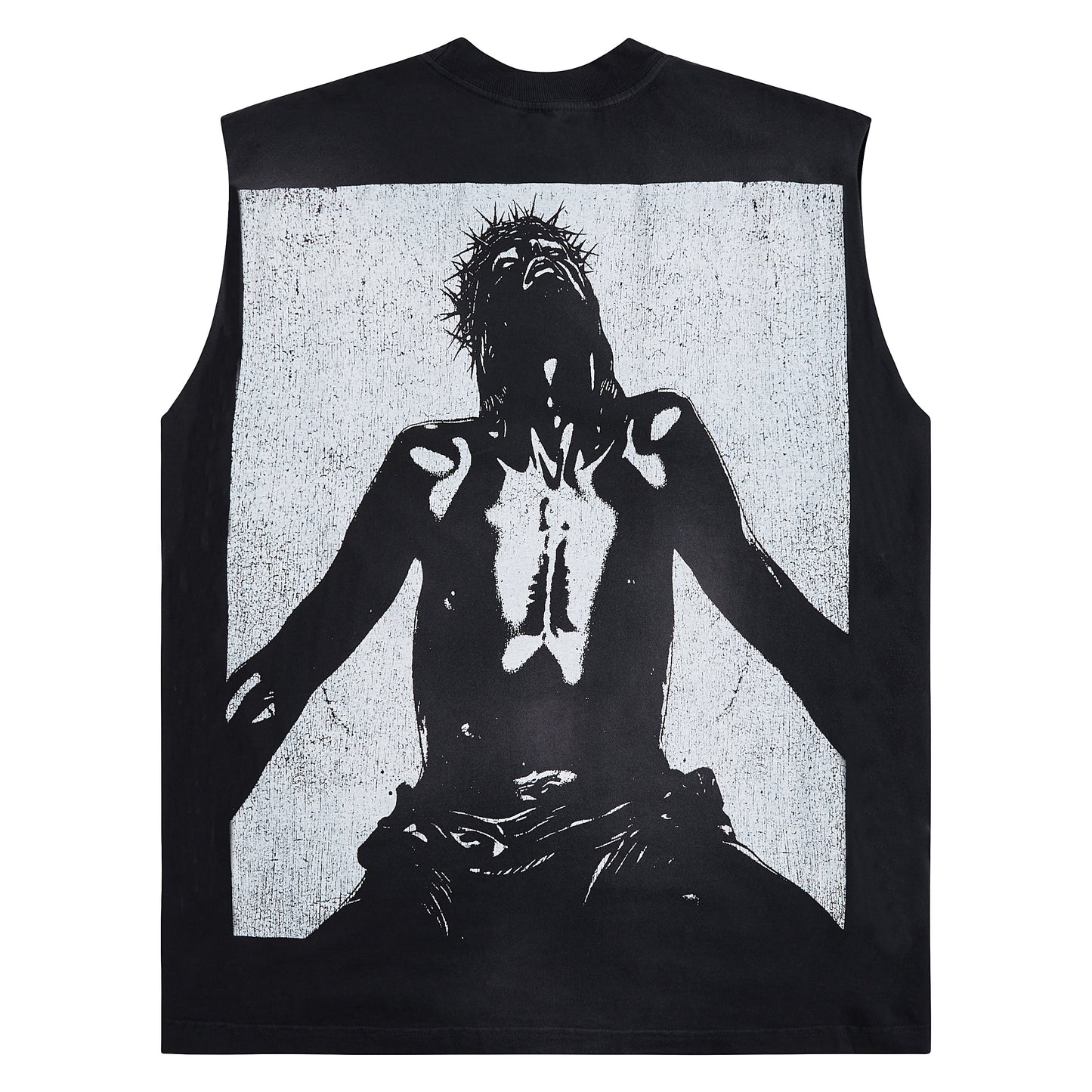 As Above So Below Sleeveless Tee | Blk