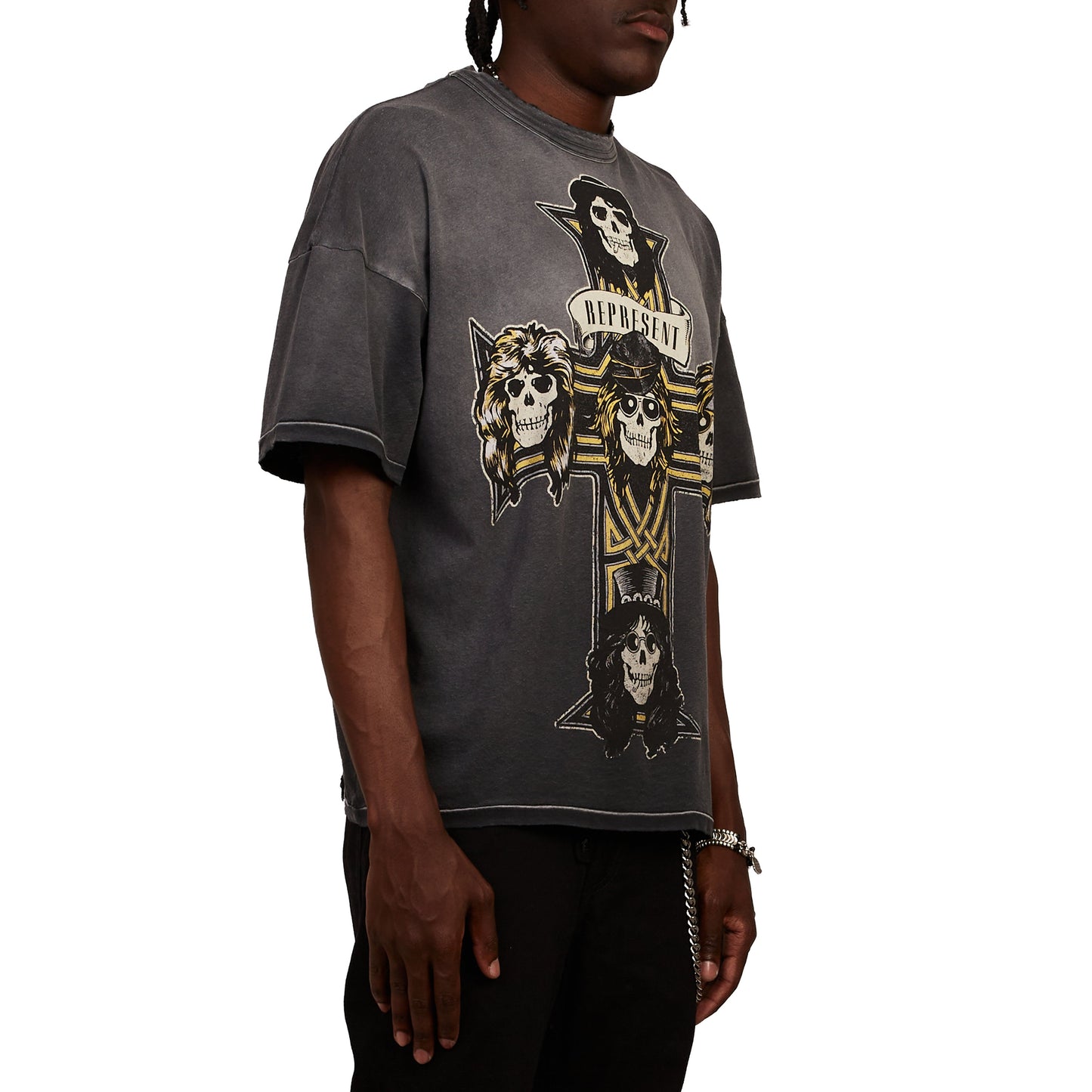Guns N' Roses Cross Tee | Stained Black