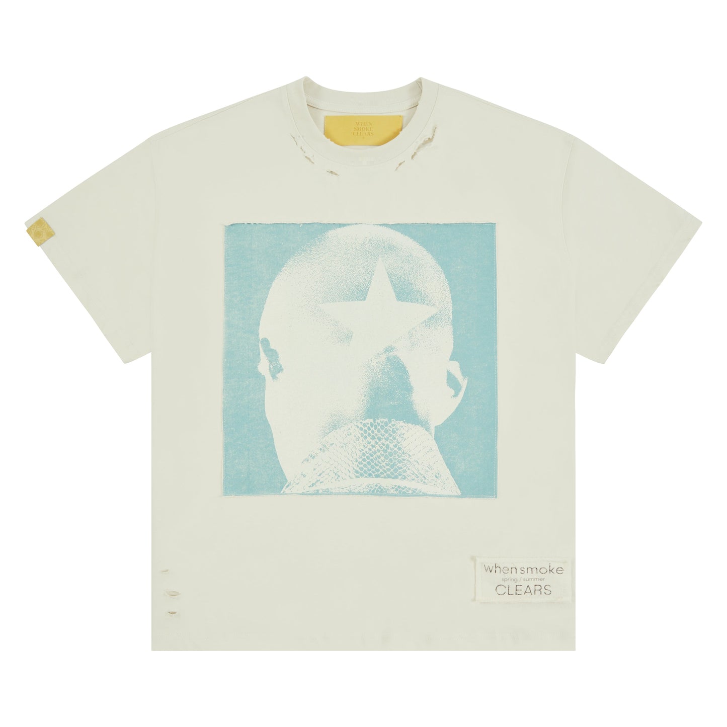 Patch Star Head Tee | Ivory/Blue