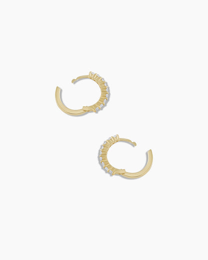 14K Diamond Huggies