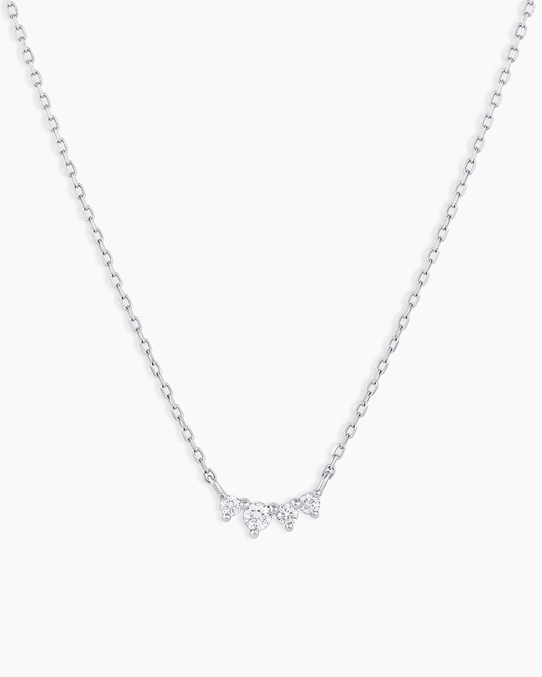 14K Diamond Cluster Necklace