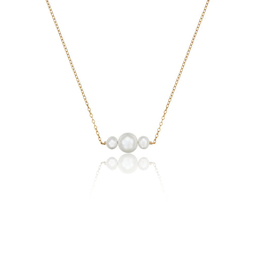 Gold Multi Pearl Cluster Necklace