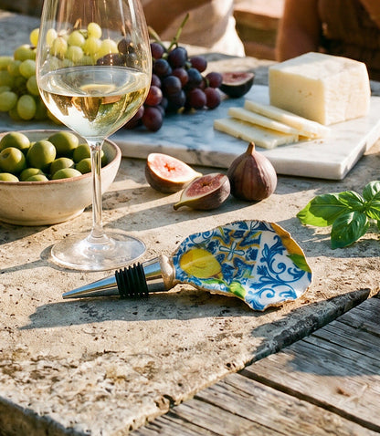 Lemon Tile Oyster Shell Wine Stopper