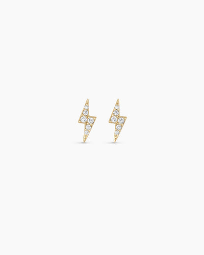14K Diamond Lightning Studs
