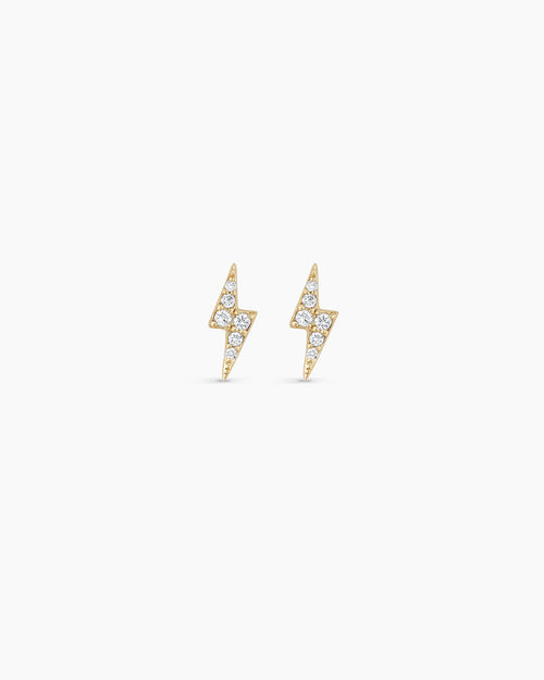14K Diamond Lightning Studs