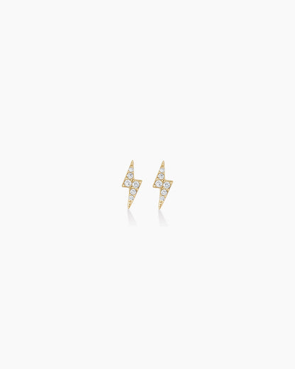 14K Diamond Lightning Studs