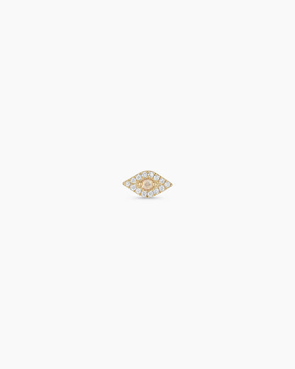 14K Diamond Evil Eye Single Stud