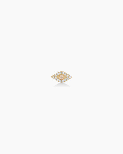 14K Diamond Evil Eye Single Stud