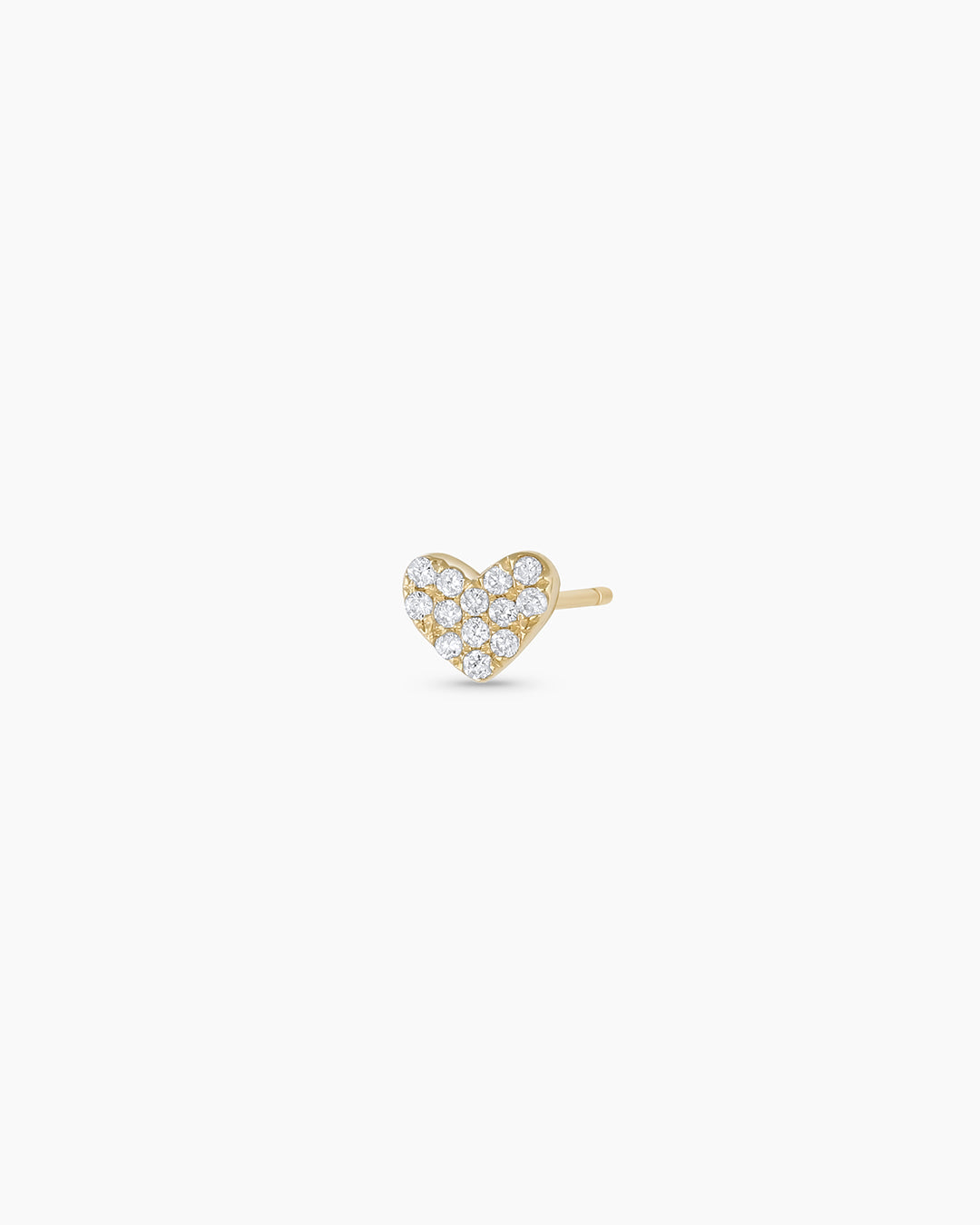 14K Diamond Pavé Heart Single Stud