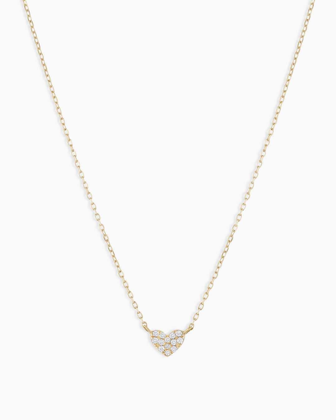 14K Diamond Pavé Mini Heart Necklace