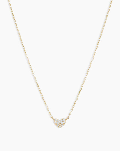 14K Diamond Pavé Mini Heart Necklace
