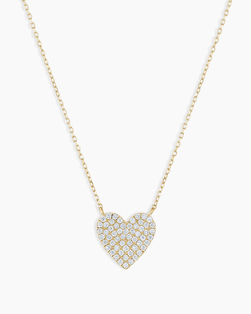 14K Diamond Pavé Heart Necklace