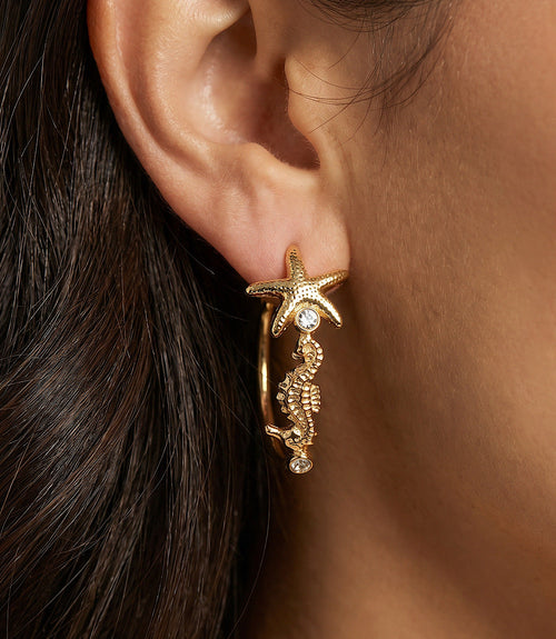 Starfish Hoop Earrings