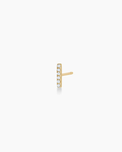 14K Diamond Bar Single Stud