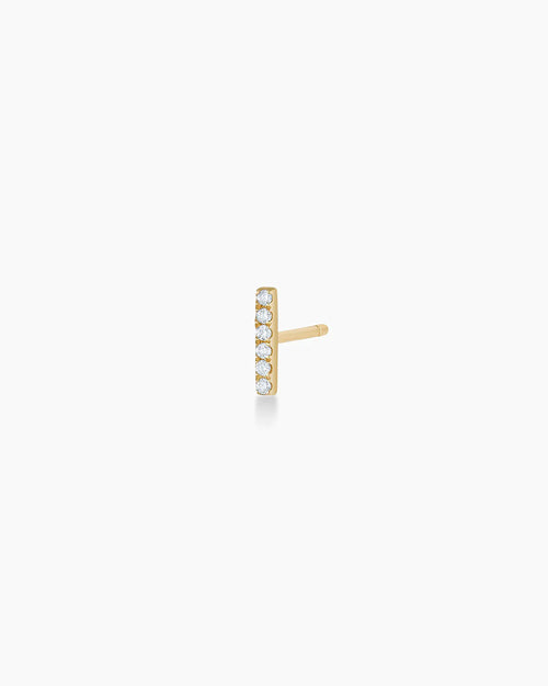 14K Diamond Bar Single Stud