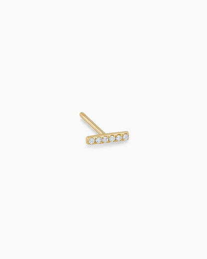 14K Diamond Bar Single Stud