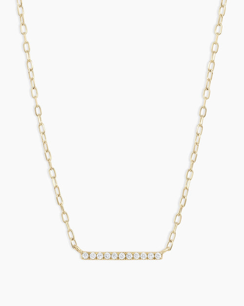 14K Diamond Bar Necklace