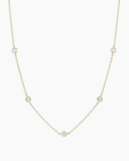 14K Classic Five Diamond Necklace